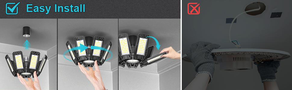 garage lights led screw into bulb socket