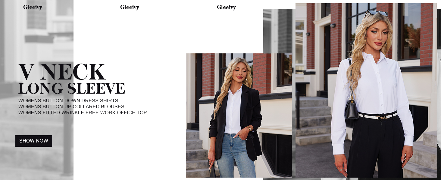 Long Sleeve Button Down Dressy Shirts