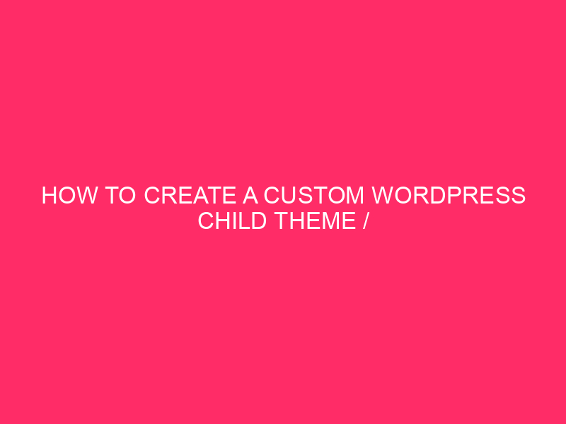 How to create a personalized WordPress red / fir / fir ...
