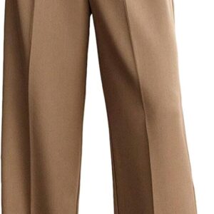 Womens Wide Leg Pants High Waist Straight Work Pants Office Business Casual Palazzo Trousers with Pockets