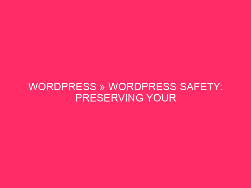 WordPress »WordPress Safety: preservando il tuo" WordPress in North Carolina "...
