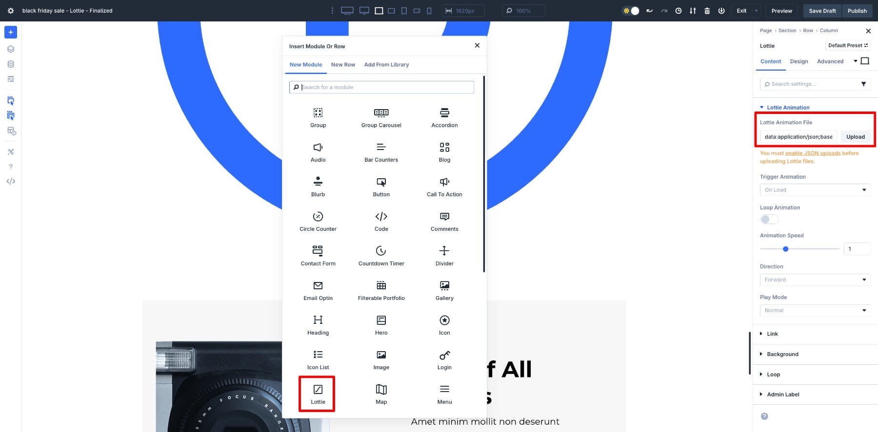 How to create totally scroll-based Lottie animations in Divi 5