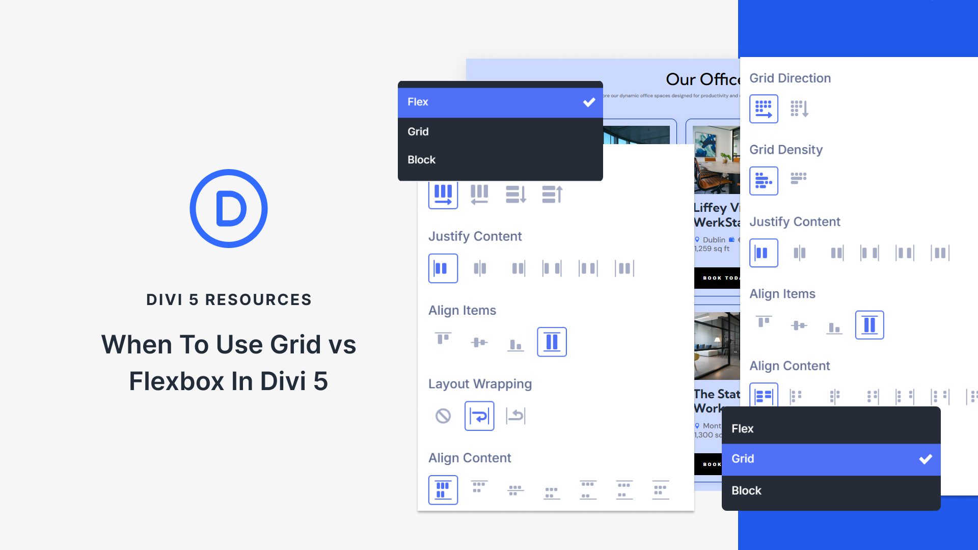 Quando utilizzare Grid vs Flexbox in Divi 5