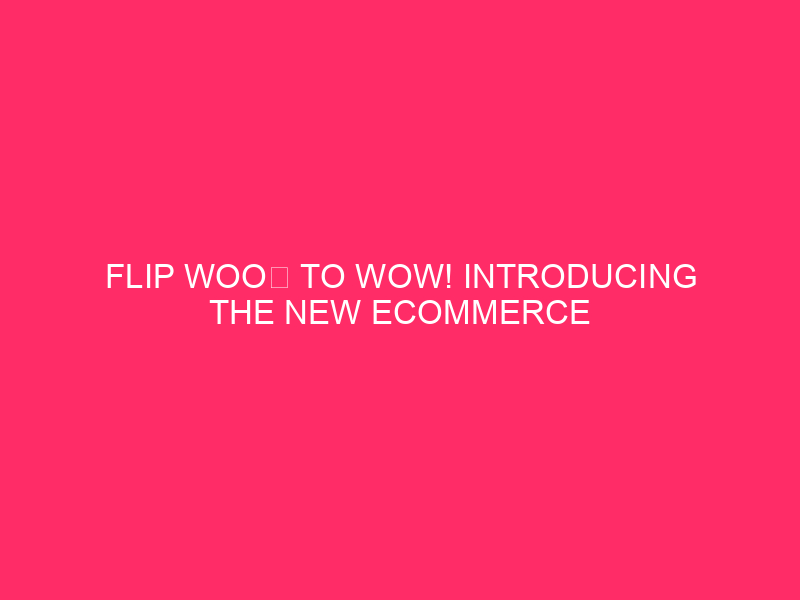 Turn WooⓇ into Wow! Presentation of the new eCommerce efficiency package