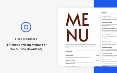 11 Flexbox Pricing Menus for Divi 5 (Free Download)