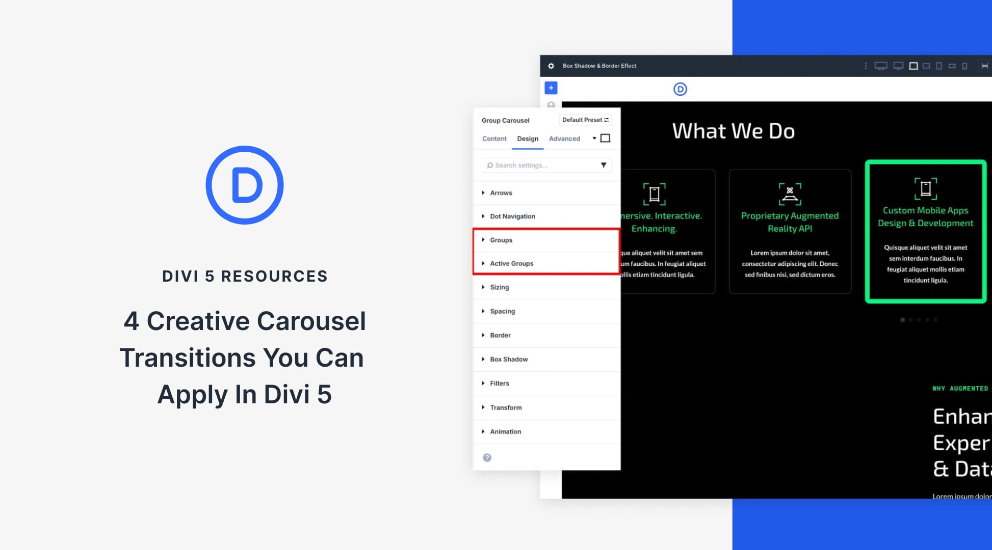 4 Creative Carousel Transitions You Can Apply in Divi 5
