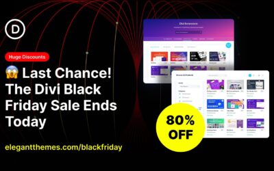 Last chance! The Divi Black Friday sale ends today.