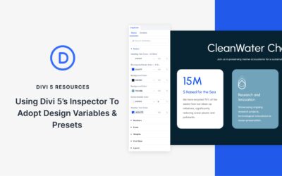 Using the Divi 5 inspector to adopt design variables and presets