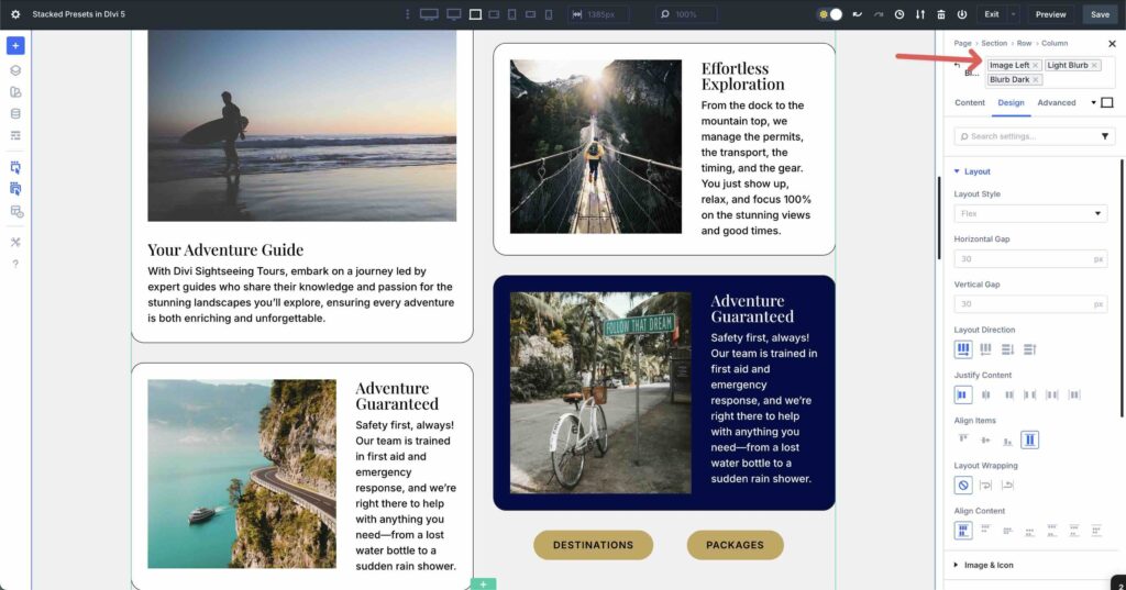 Everything you want to know about stacked presets in Divi 5
